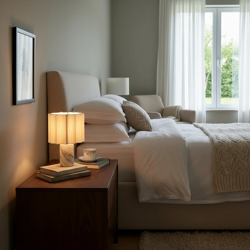 Mirna bordlampe i marmor