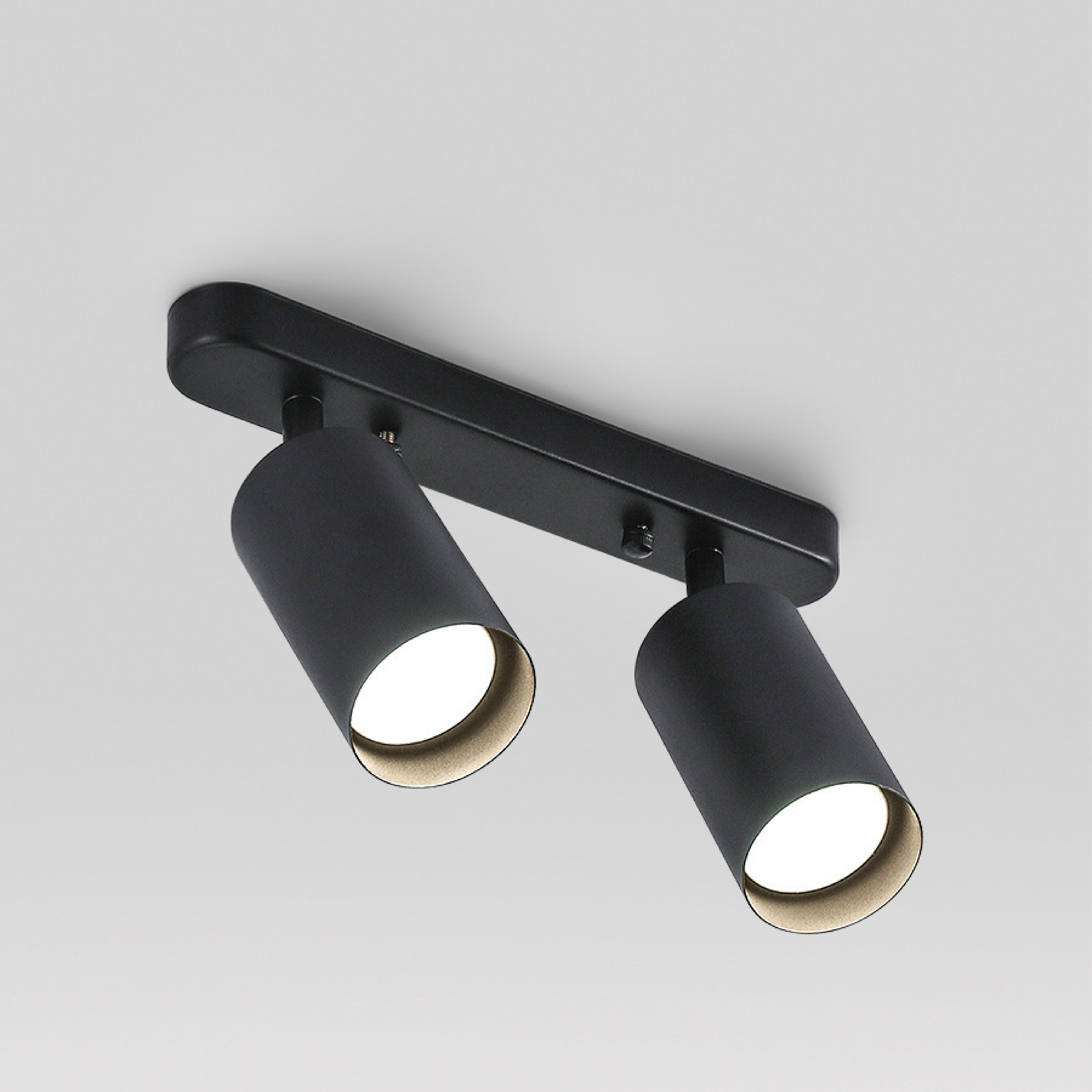 Drejelig spot-loftslampe med 2 hoveder