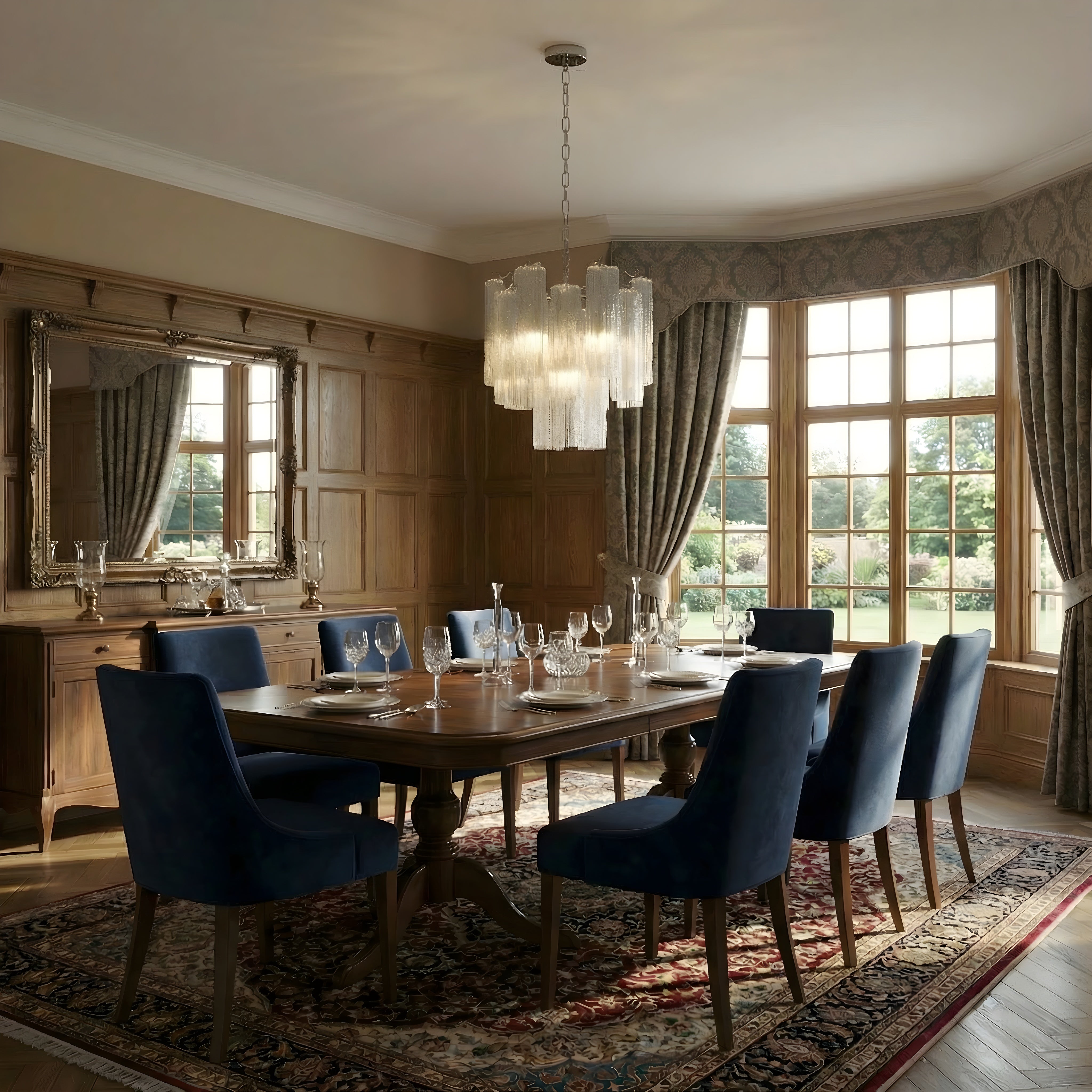 Lysekrone i fransk glas