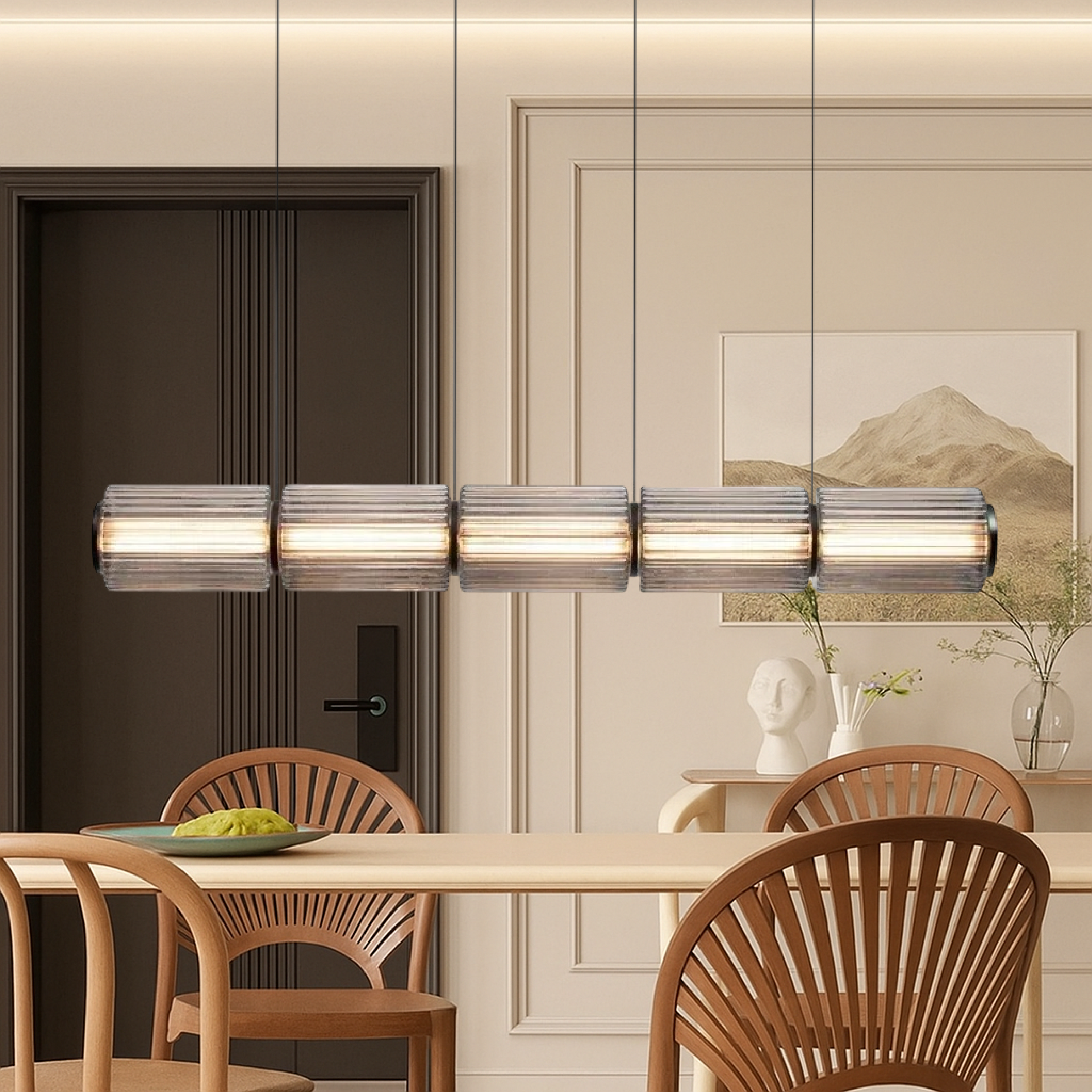 Cylinder glas pendel lampe