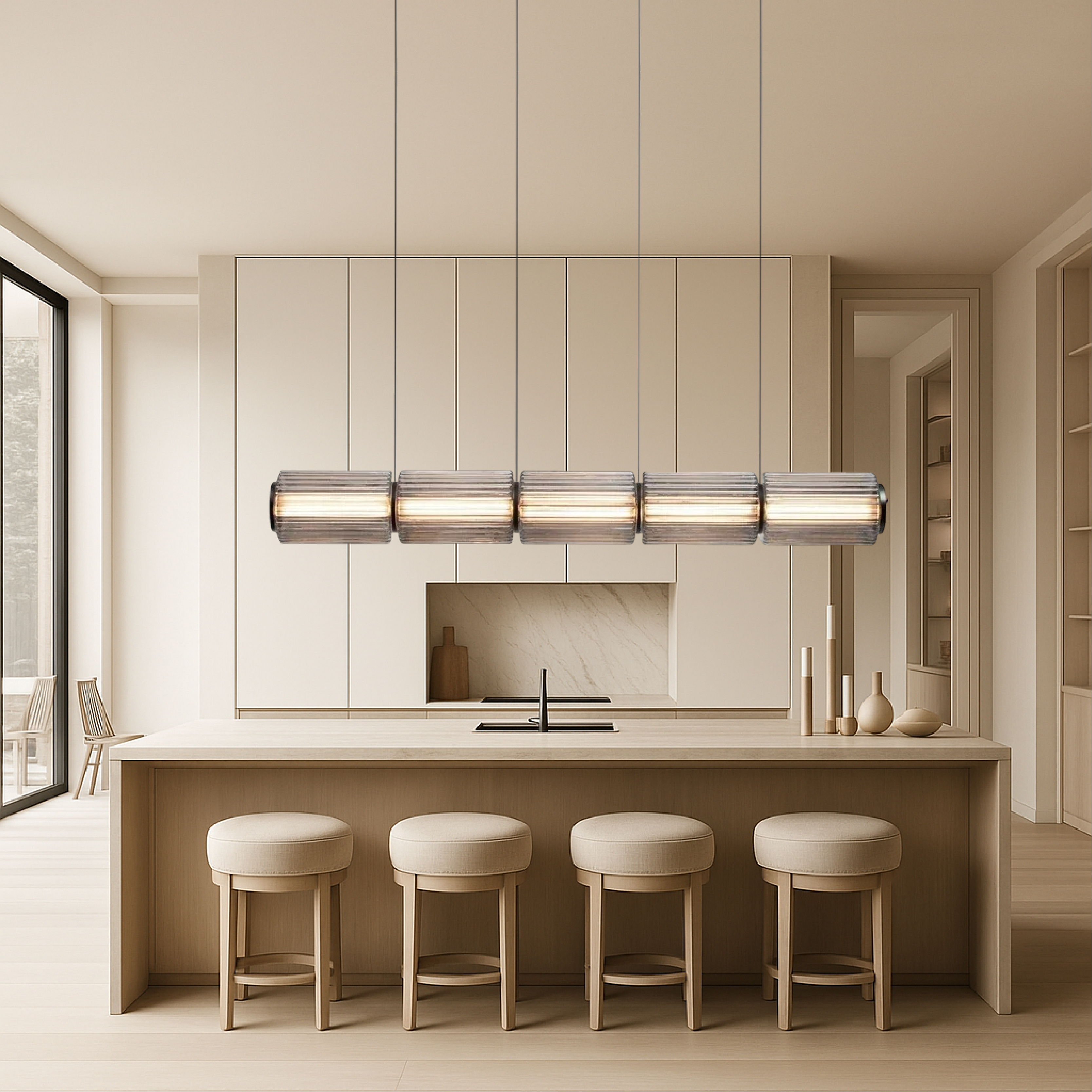 Cylinder glas pendel lampe