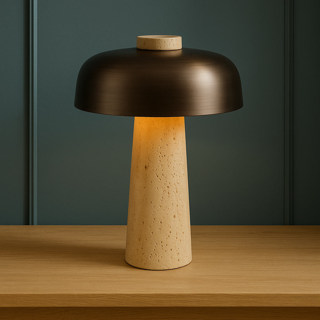 Bordlampe i travertin