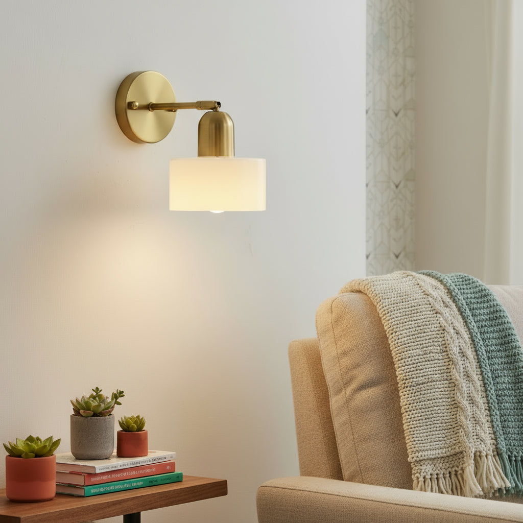 Bauhaus-væglampe i farvet glas