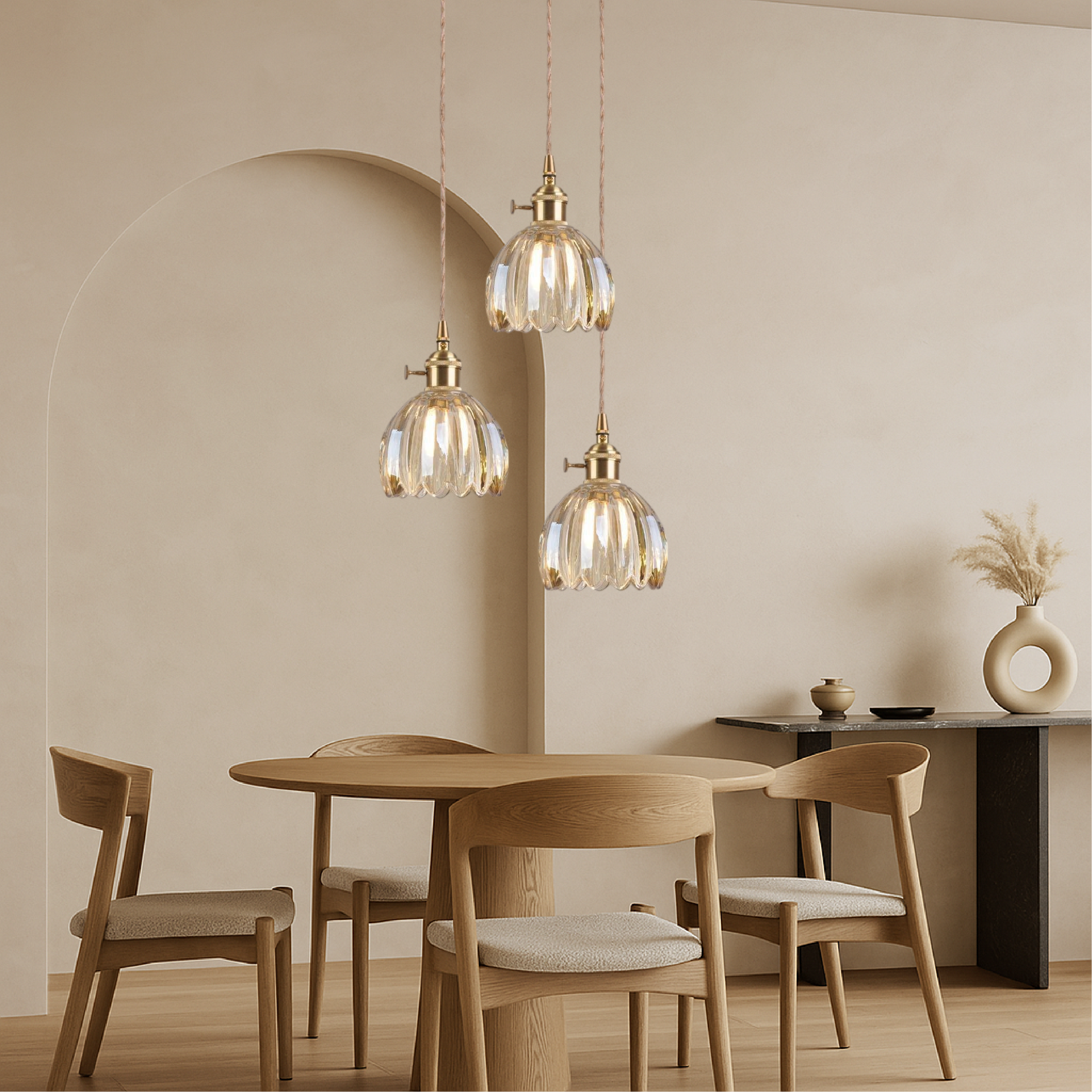 Japansk pendellampe i glas