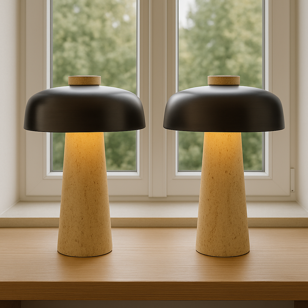 Bordlampe i travertin