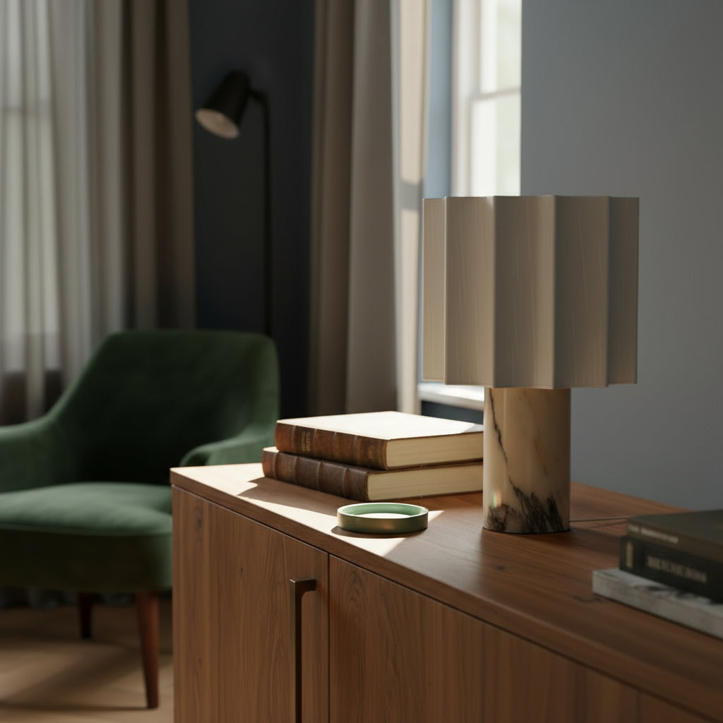 Mirna bordlampe i marmor