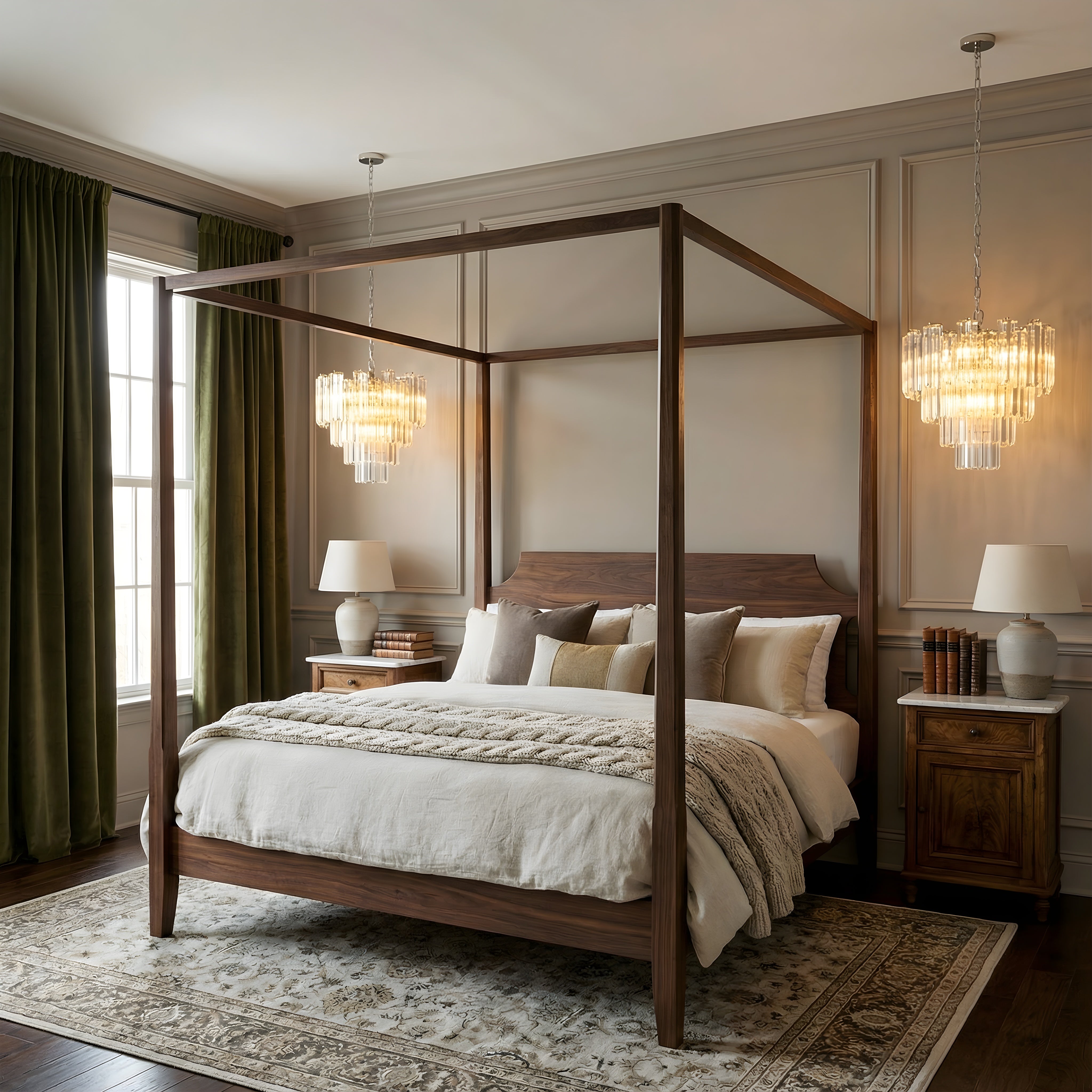 Lysekrone i fransk glas