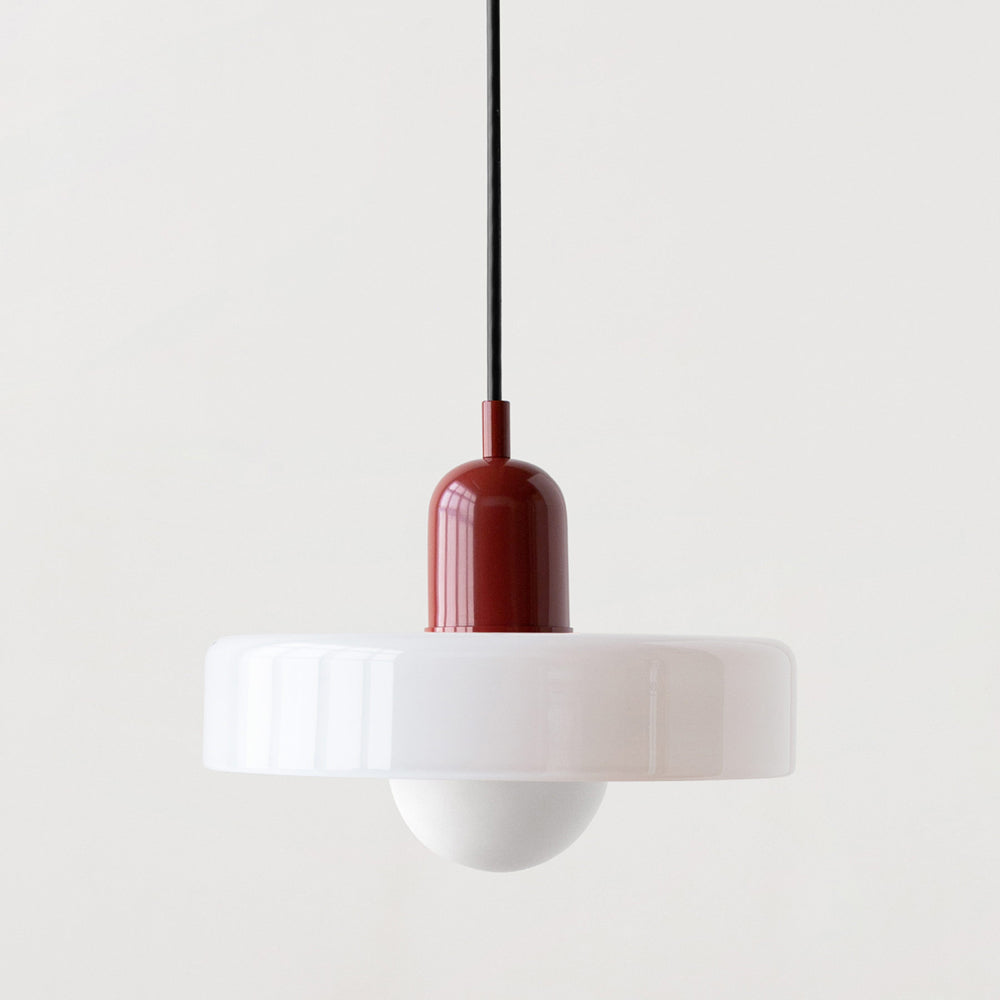 Bauhaus-pendel i farvet glas