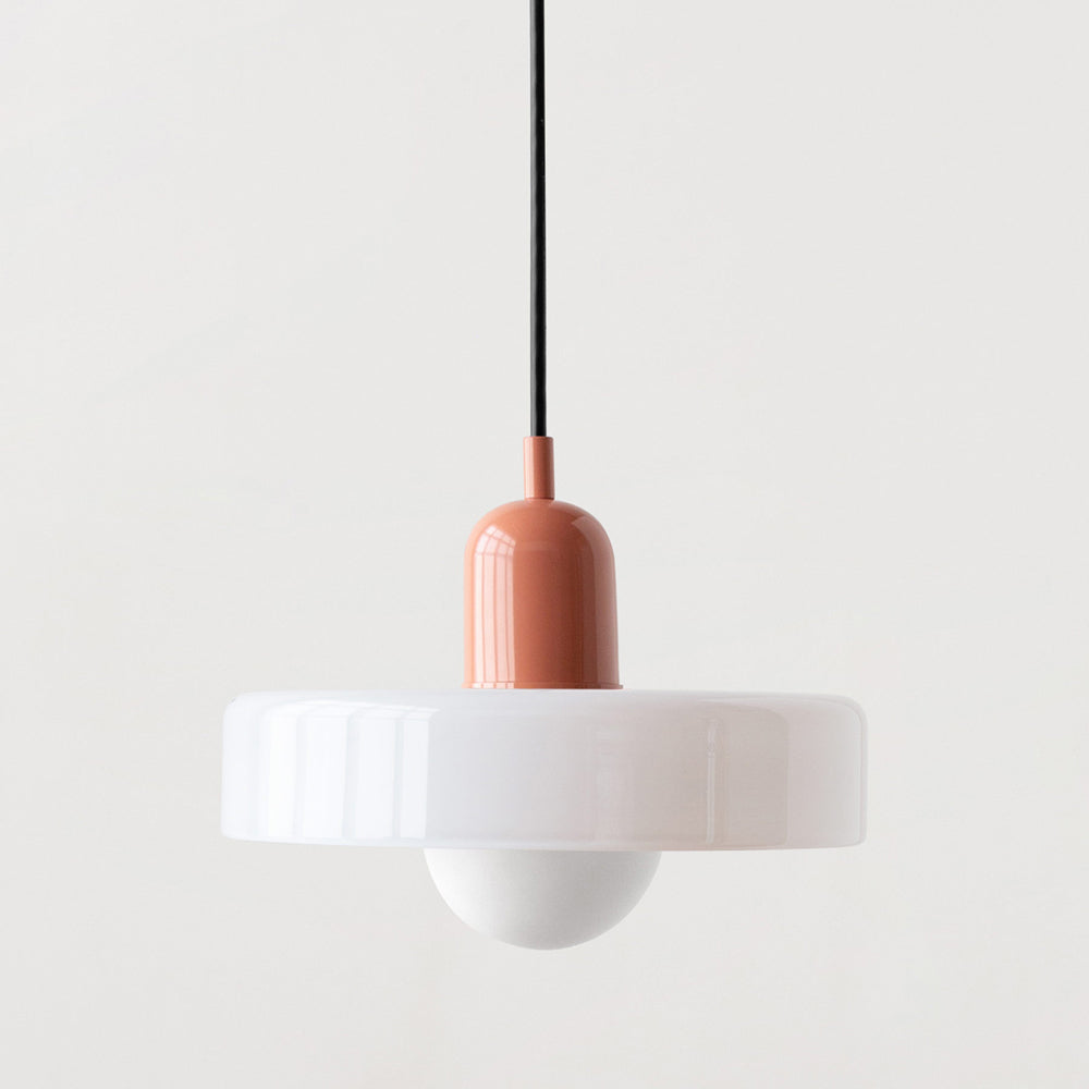 Bauhaus-pendel i farvet glas