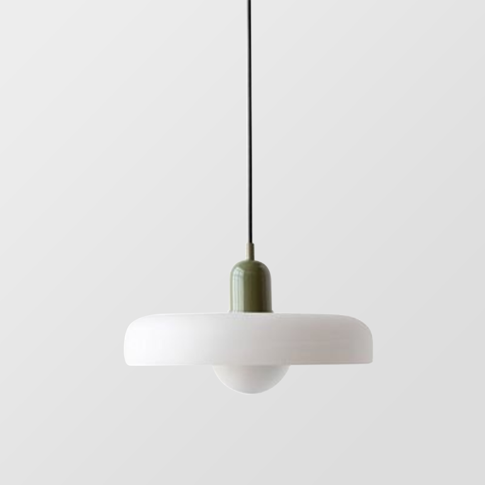 Bauhaus-pendel i farvet glas