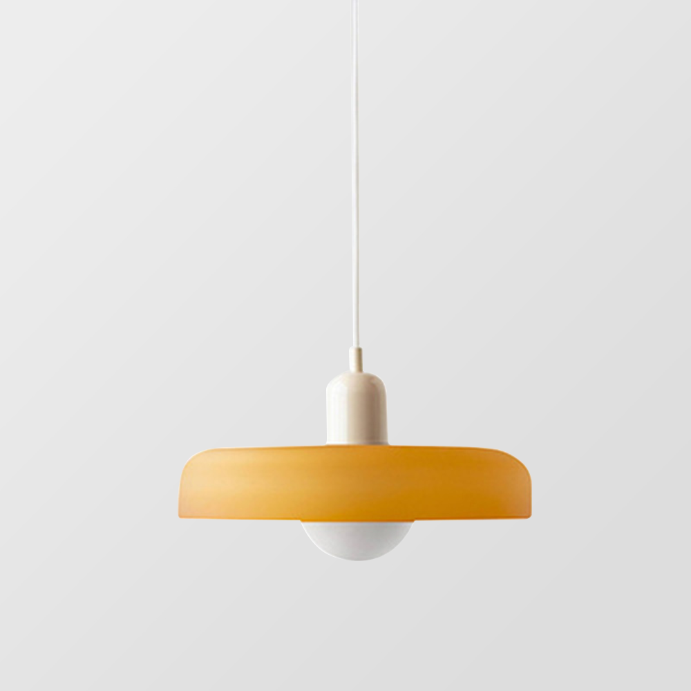 Bauhaus-pendel i farvet glas