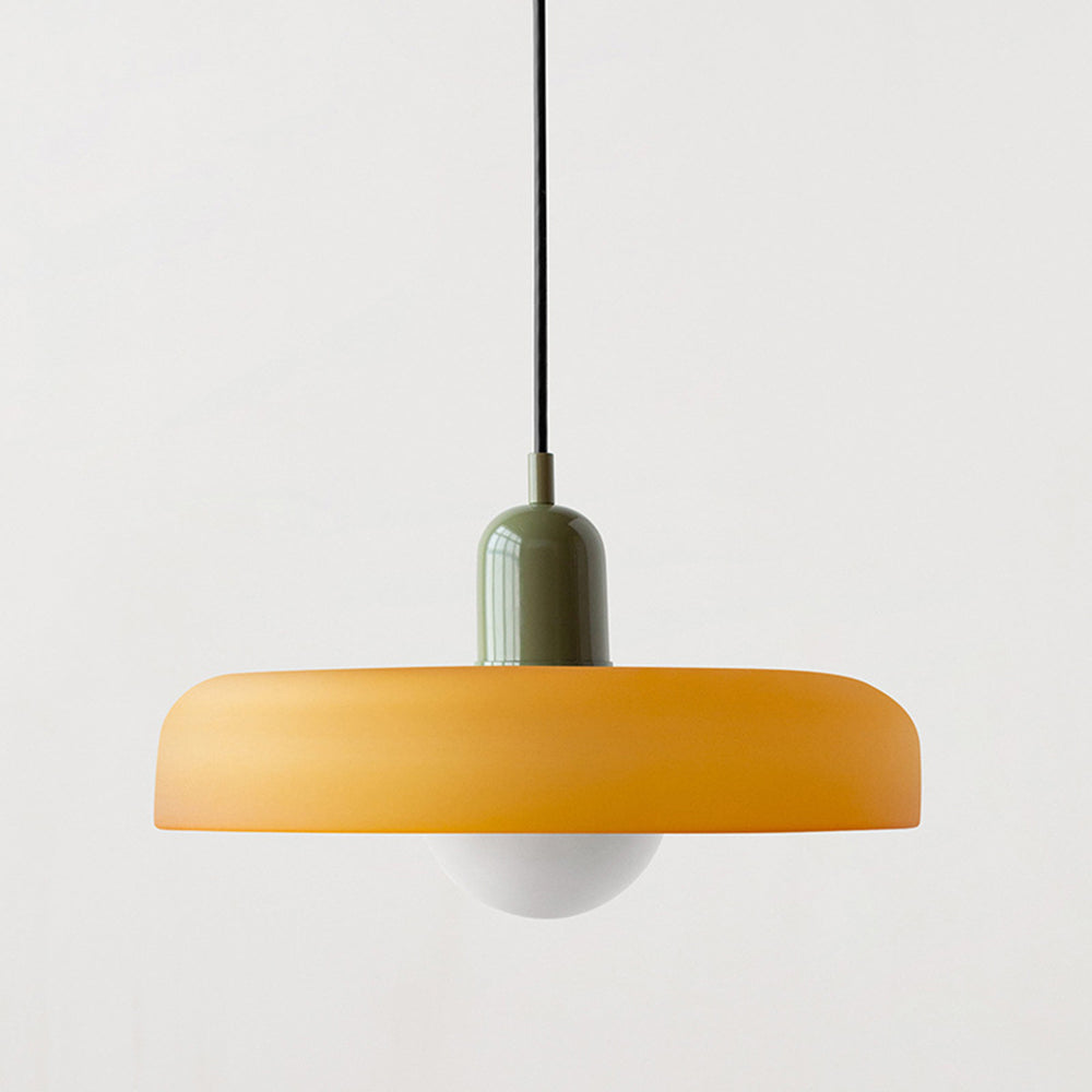 Bauhaus-pendel i farvet glas