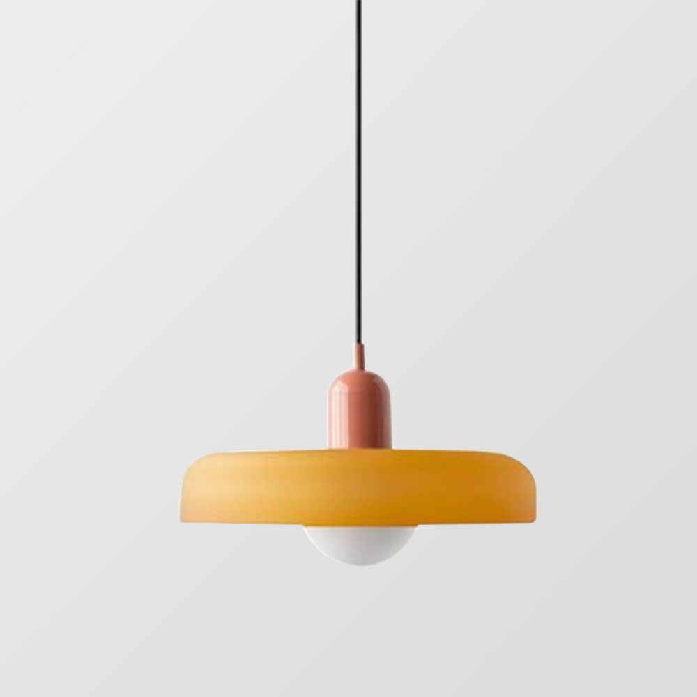 Bauhaus-pendel i farvet glas
