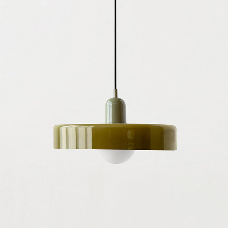 Bauhaus-pendel i farvet glas