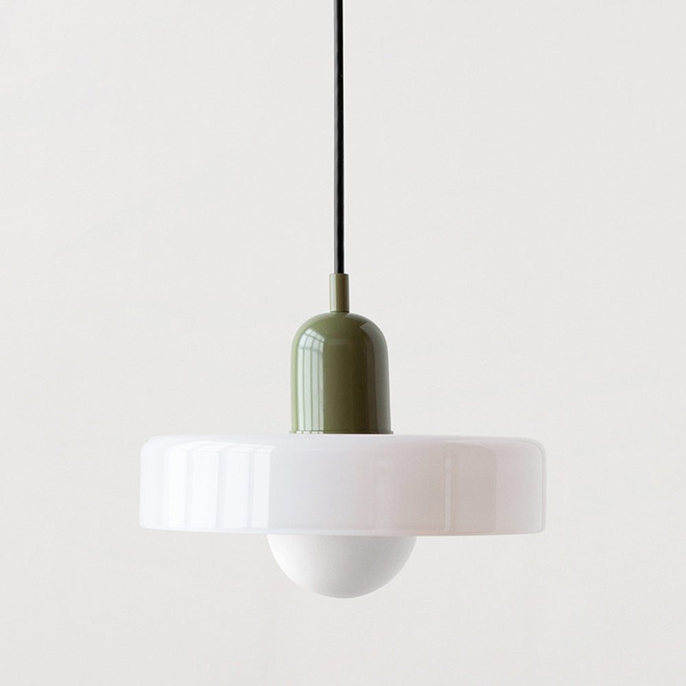 Bauhaus-pendel i farvet glas