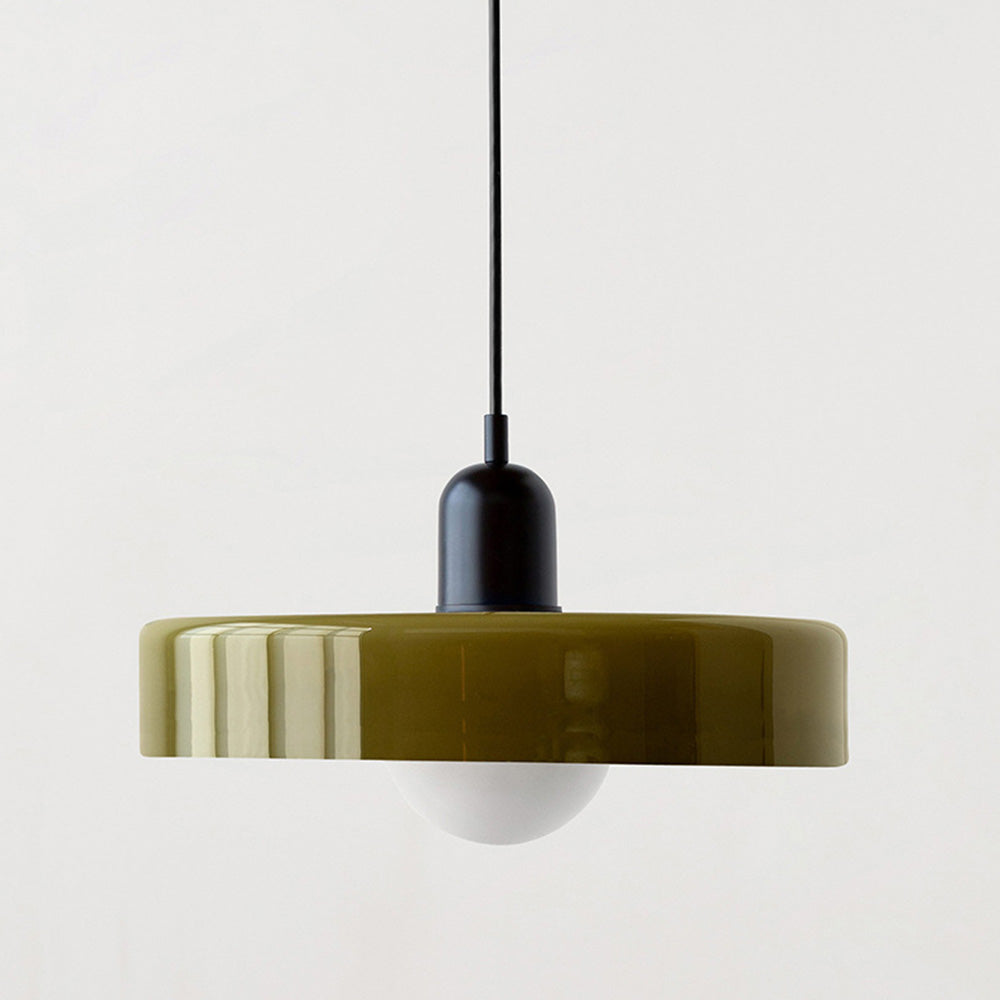 Bauhaus-pendel i farvet glas