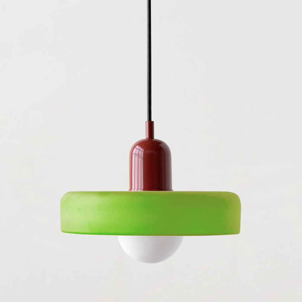 Bauhaus-pendel i farvet glas