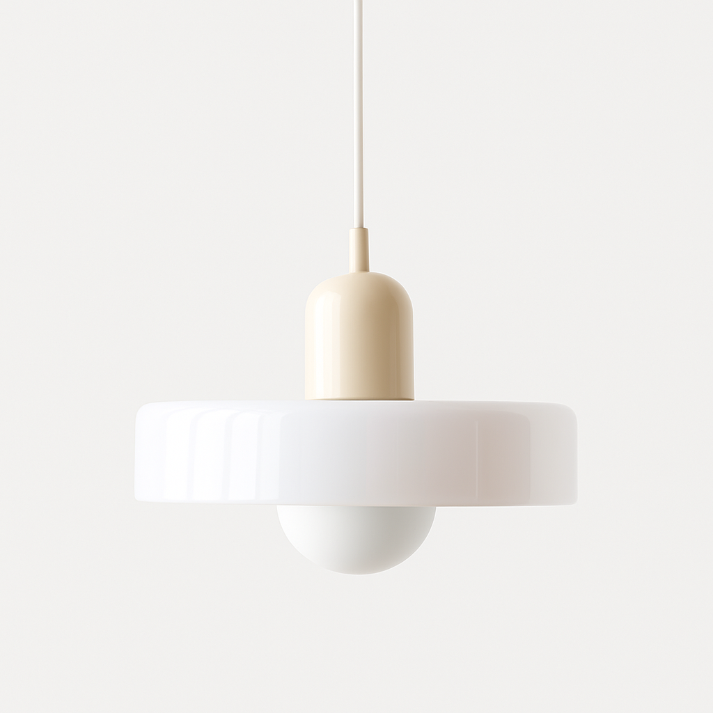 Bauhaus-pendel i farvet glas