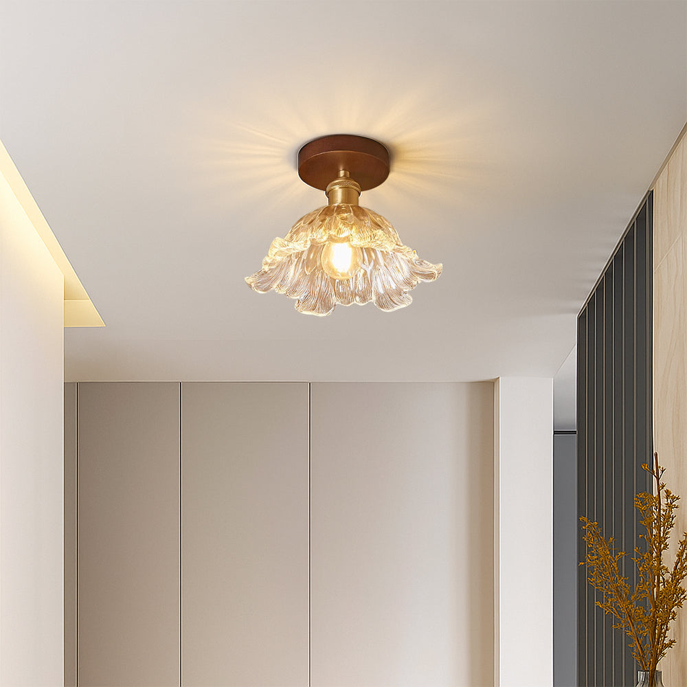 Loftslampe i blomsterglas