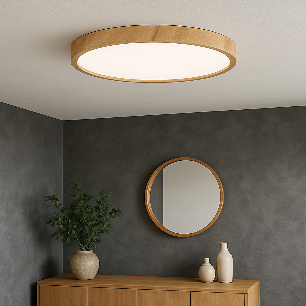 Loftslampe med trækorn