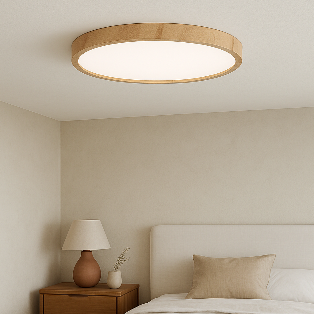 Loftslampe med trækorn