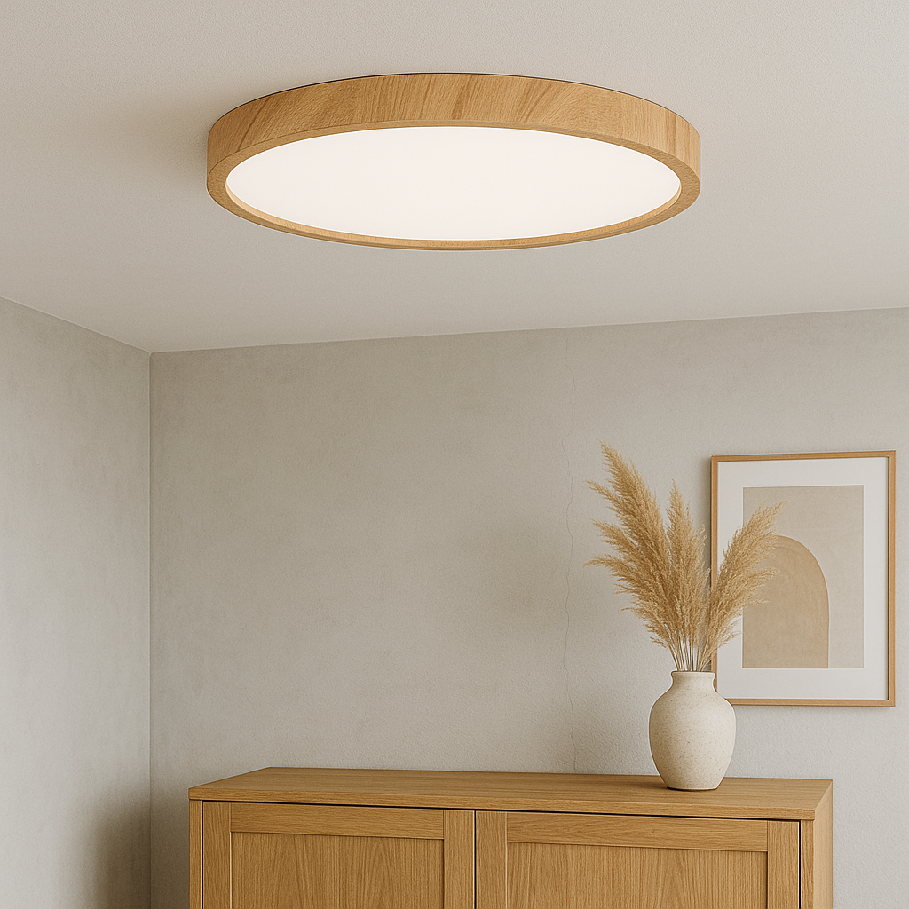 Loftslampe med trækorn