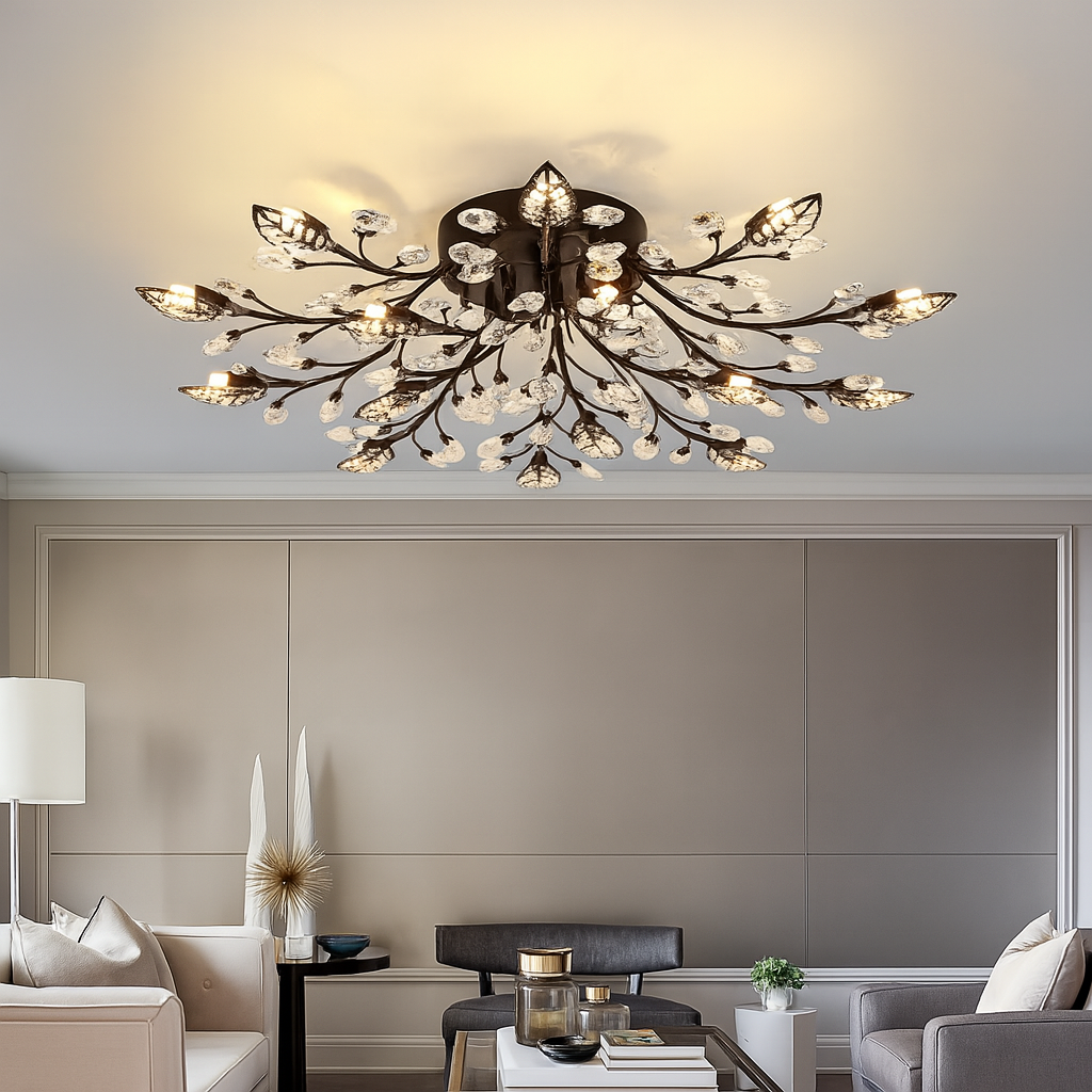 Luksus loftslampe i krystal