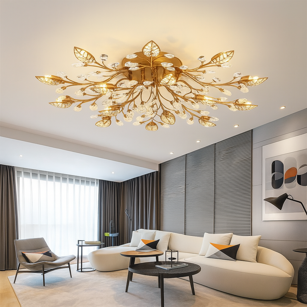 Luksus loftslampe i krystal
