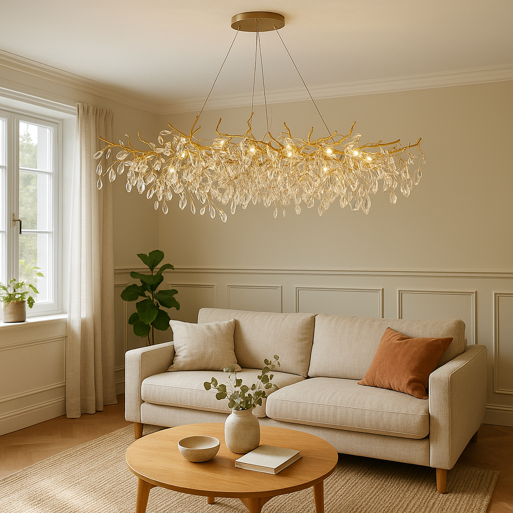 Lysekrone af glas i fransk stil