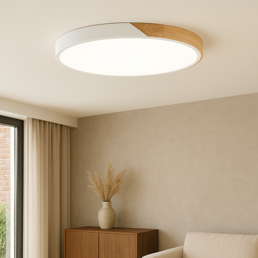 Nordisk loftslampe i træ