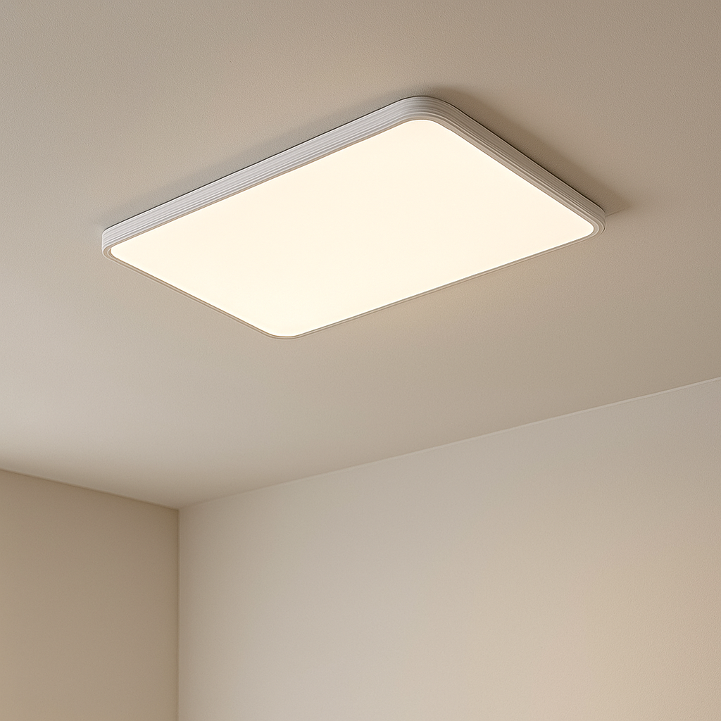 Firkantet hvid loftslampe