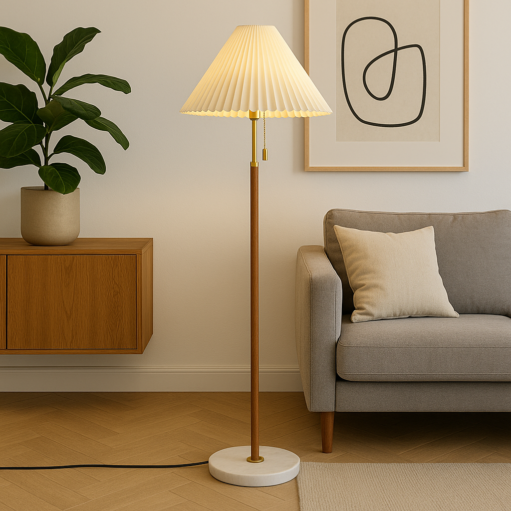 Yrus Vintage gulvlampe i træ