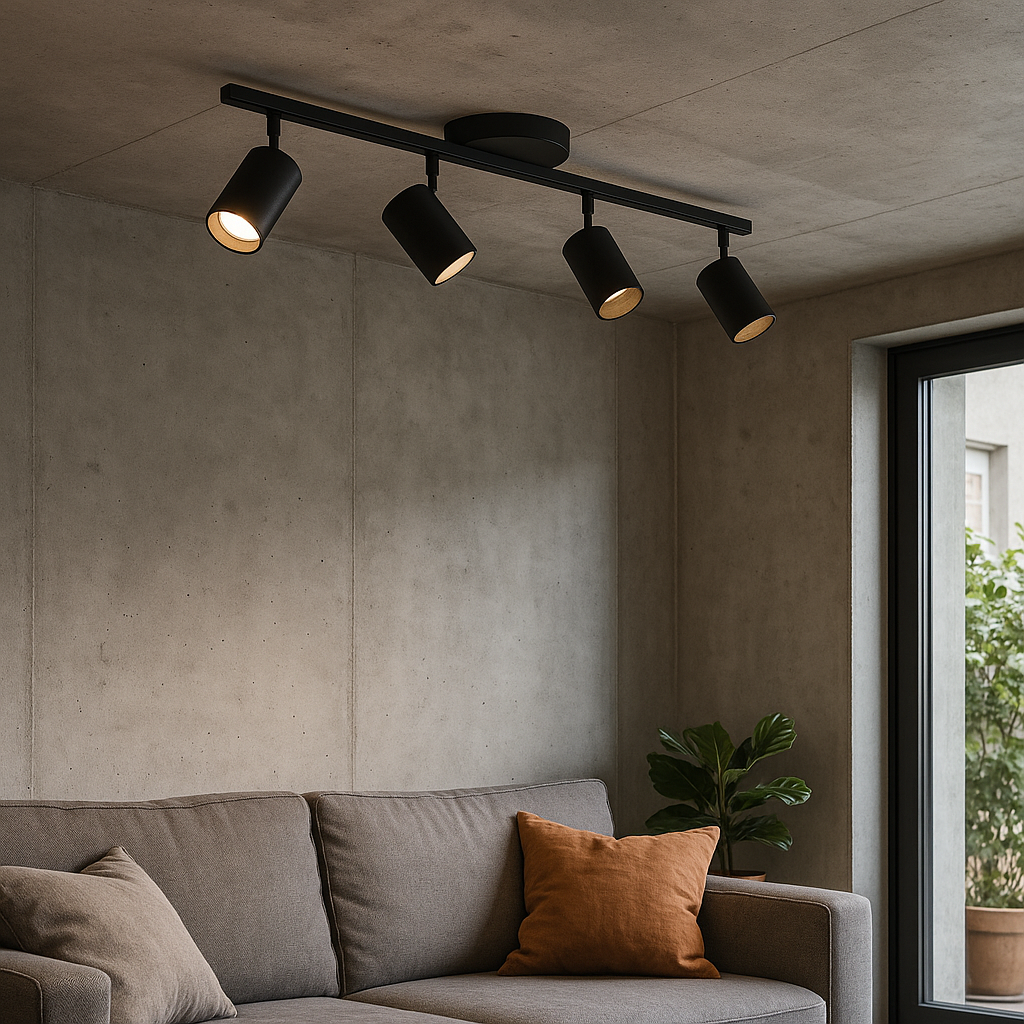 Moderne loftslampe med 4 hoveder