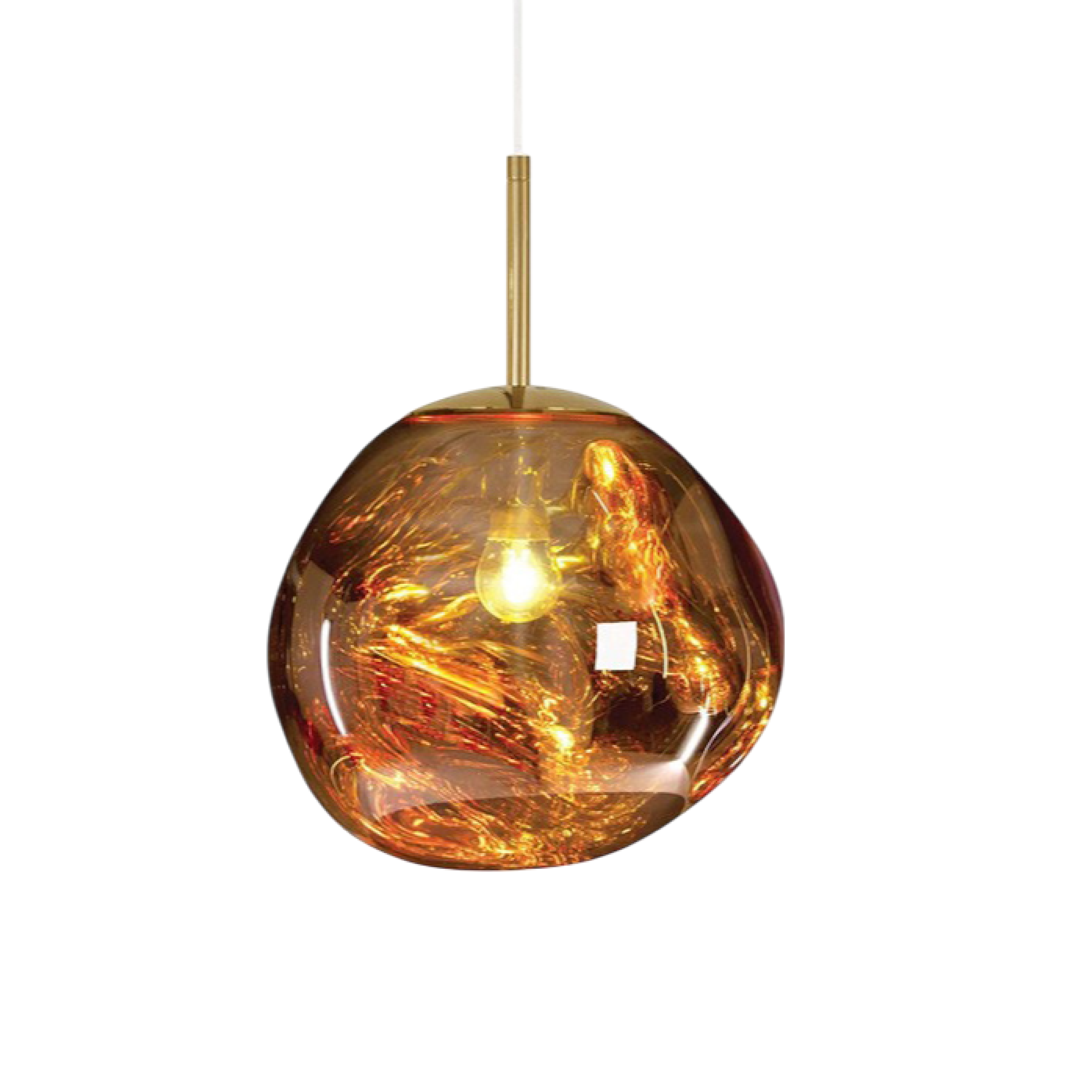 Pendellampe i smeltet glas