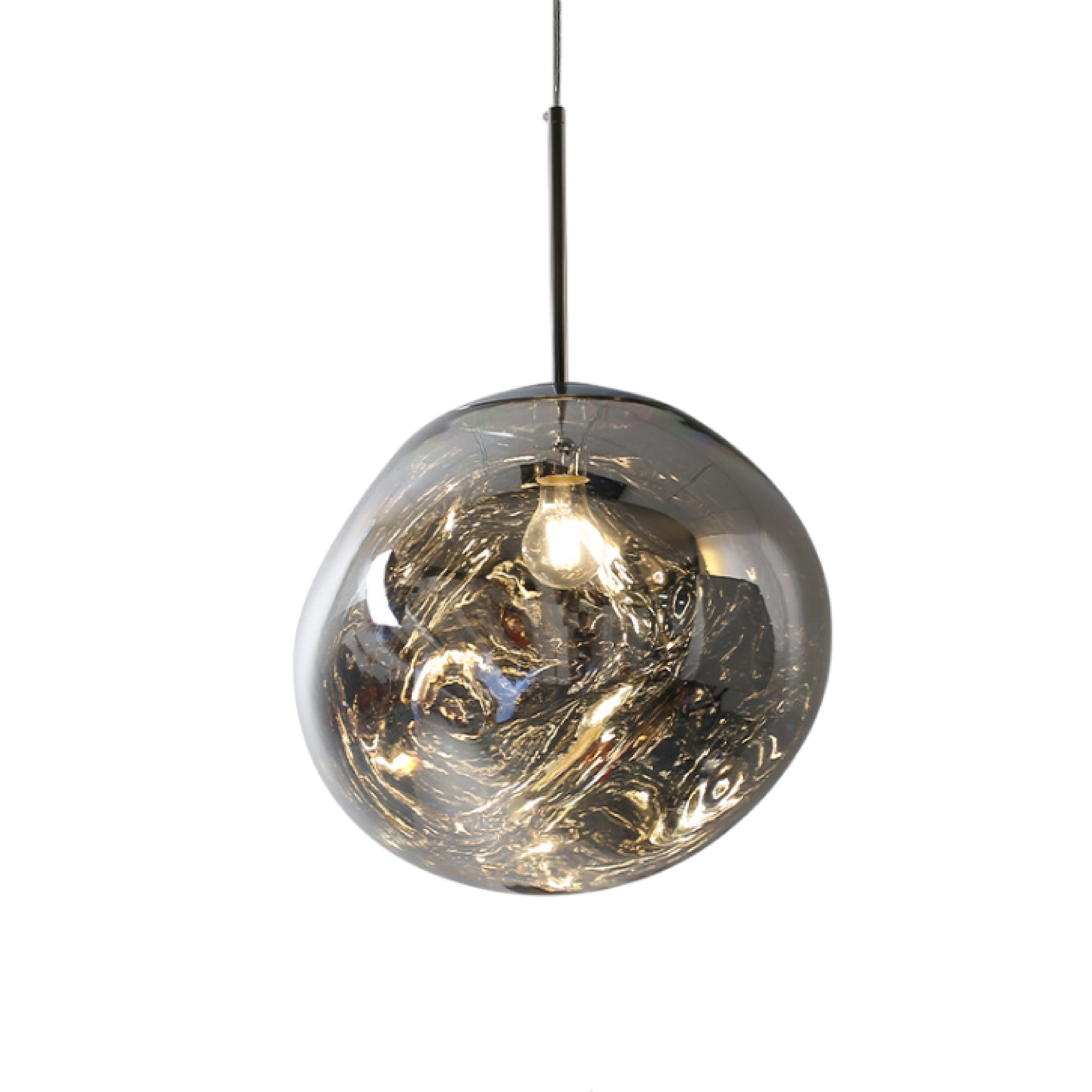 Pendellampe i smeltet glas