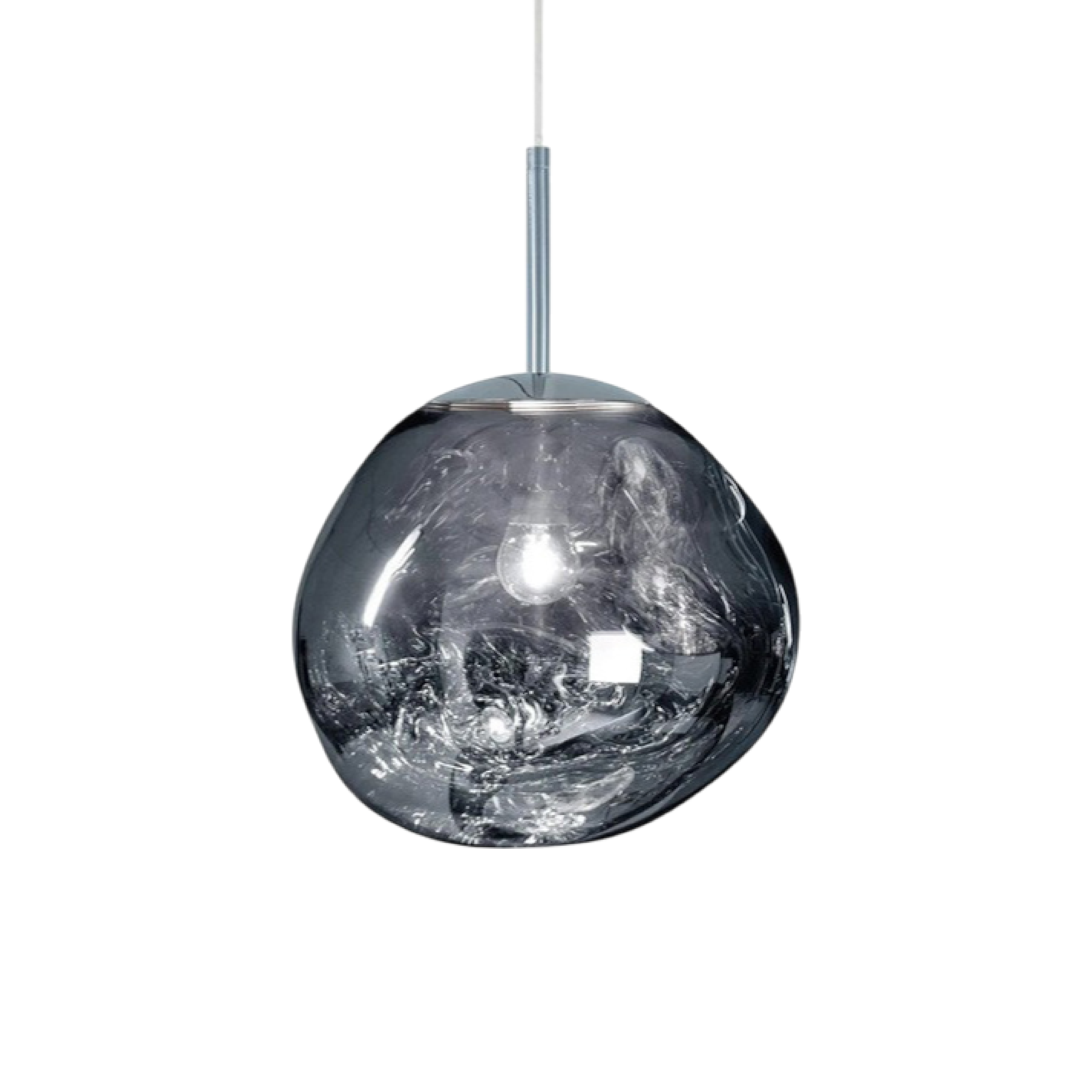 Pendellampe i smeltet glas