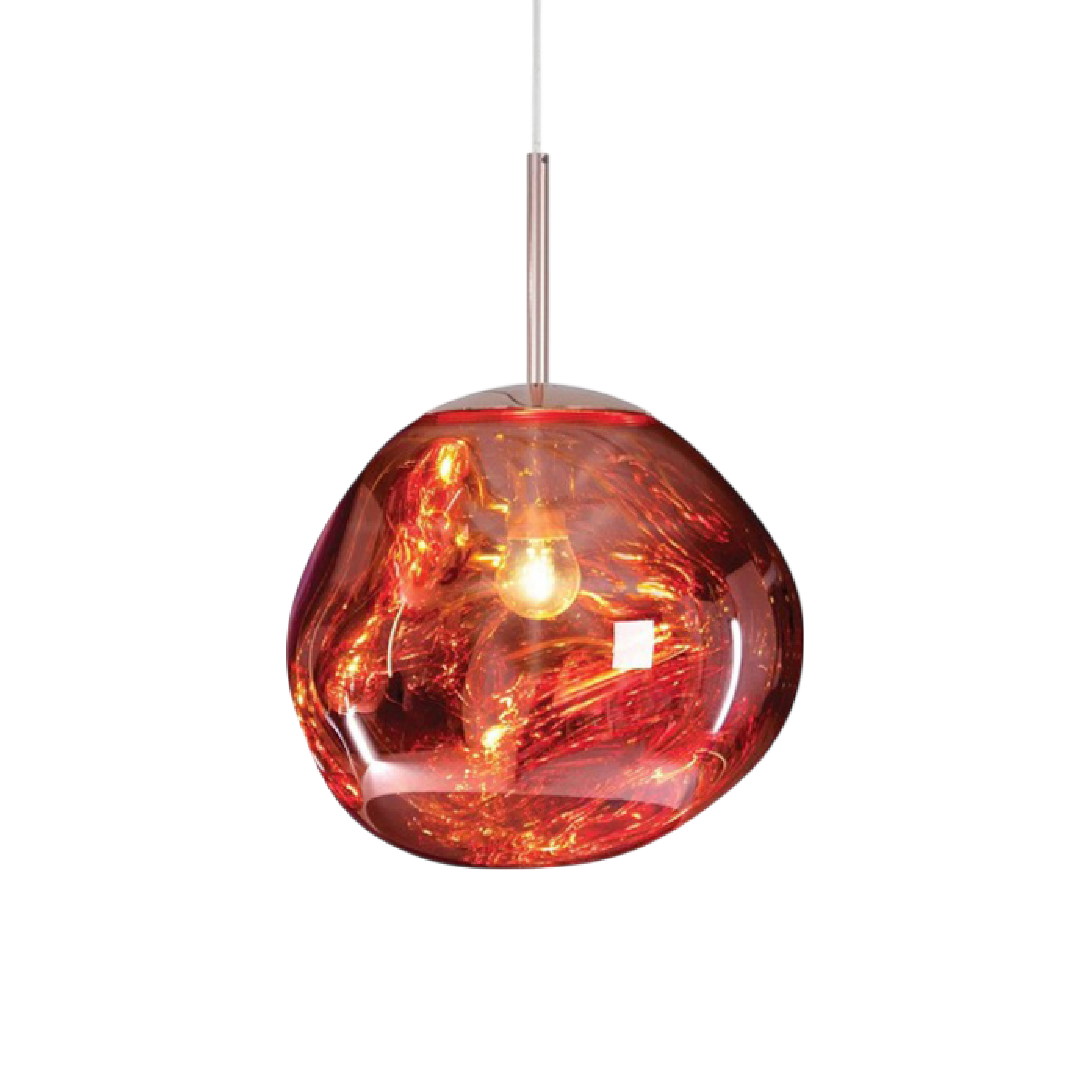 Pendellampe i smeltet glas