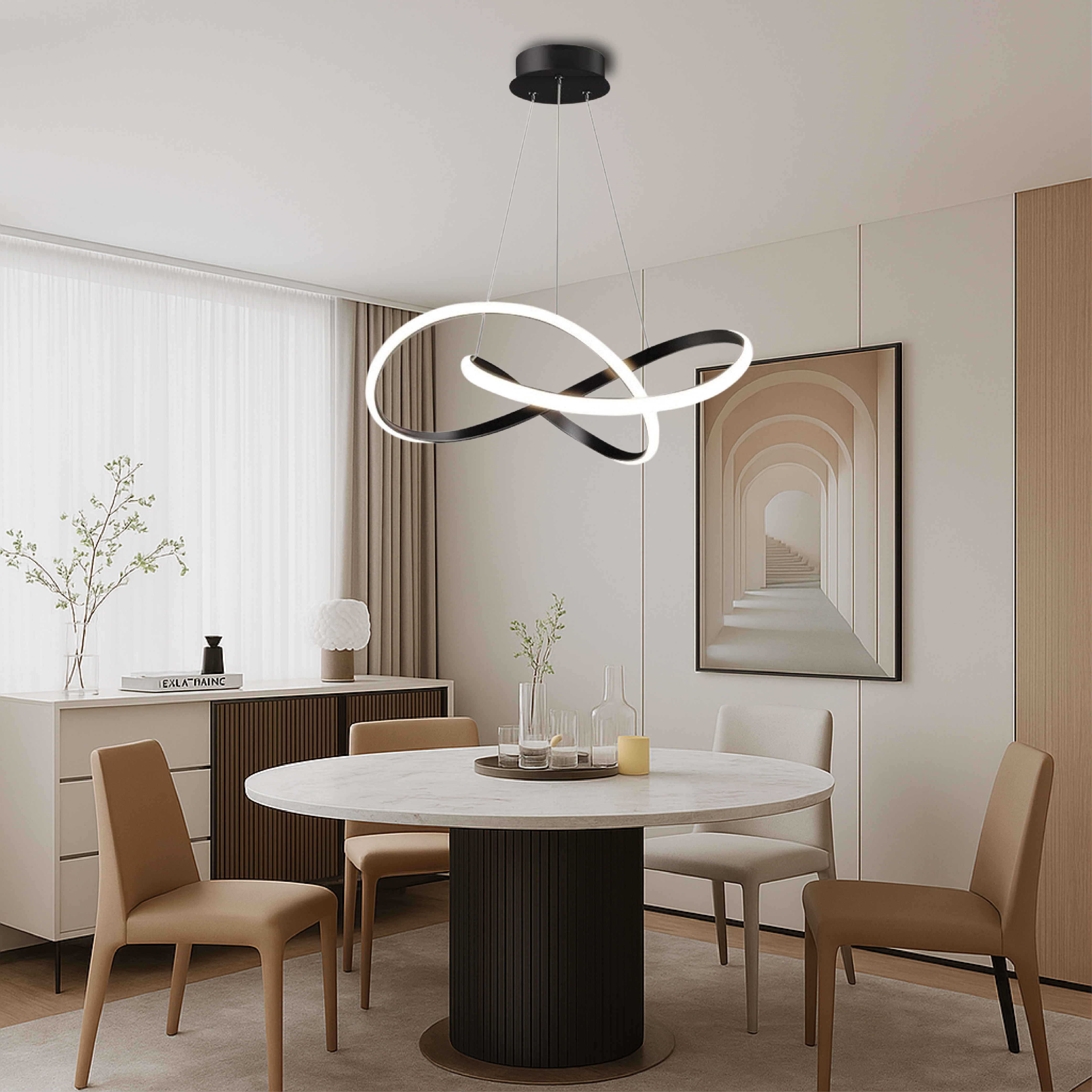 Moderne pendellampe til spisestuen