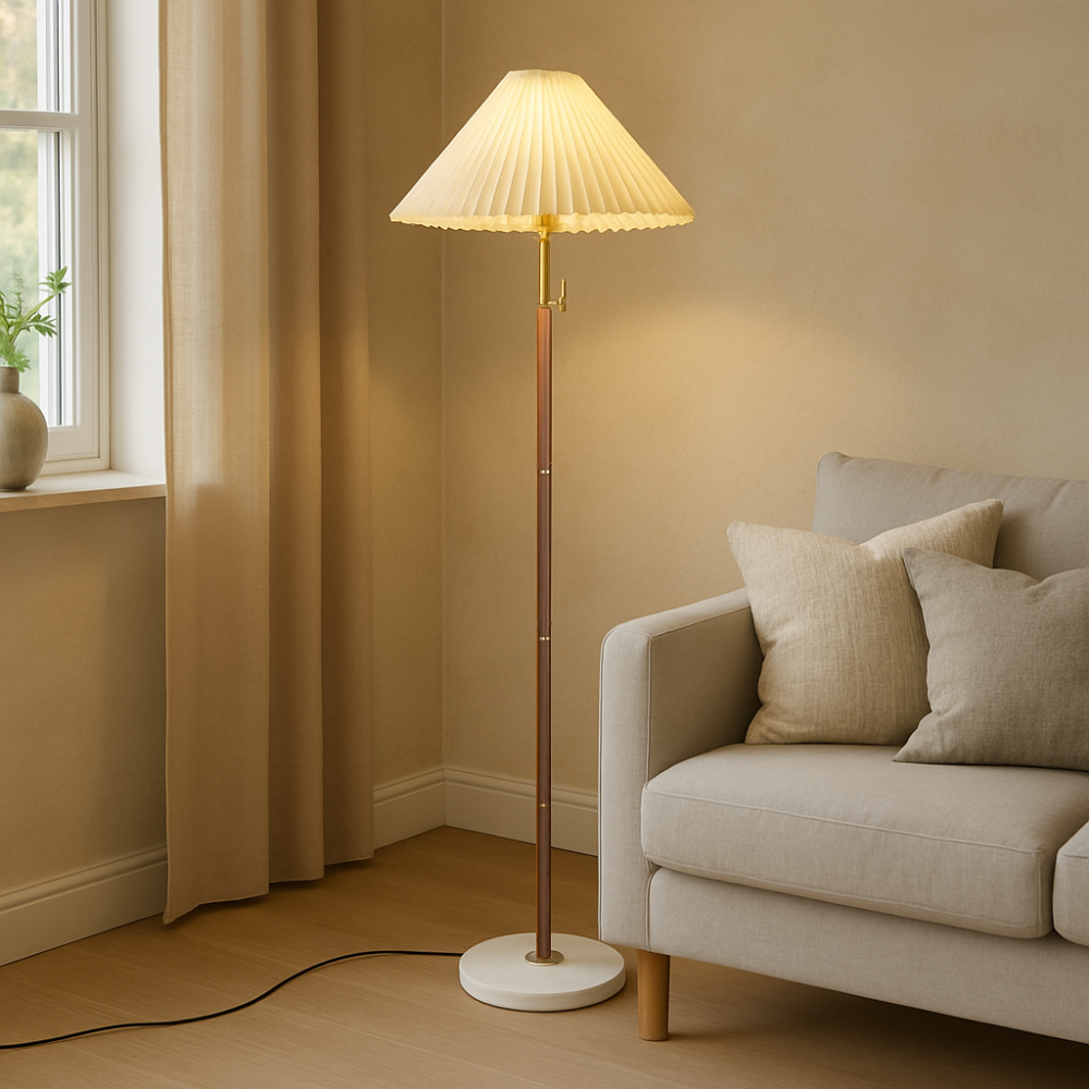 Yrus Vintage gulvlampe i træ