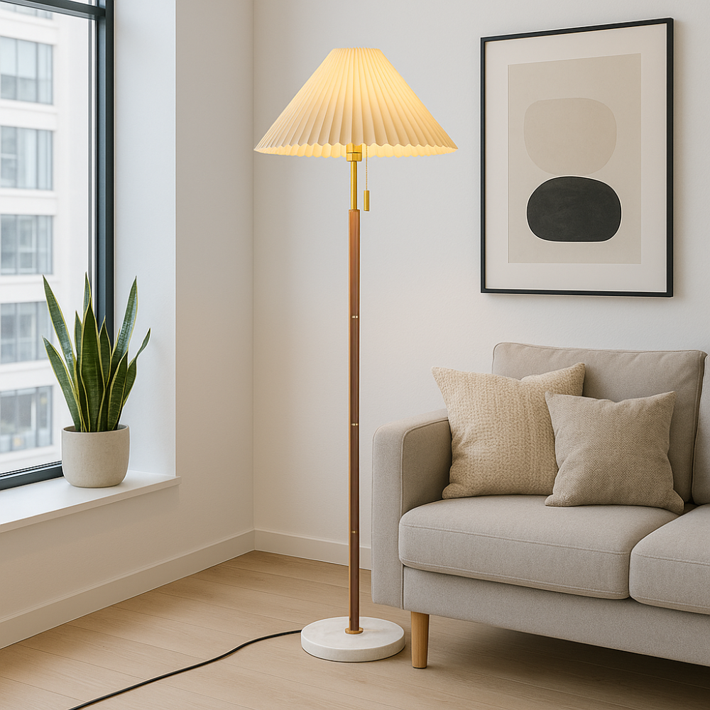 Yrus Vintage gulvlampe i træ