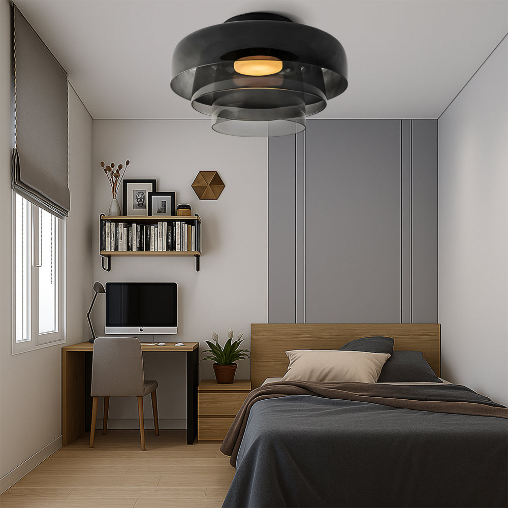 Nordisk Bauhaus-pendel med lagdelt glas