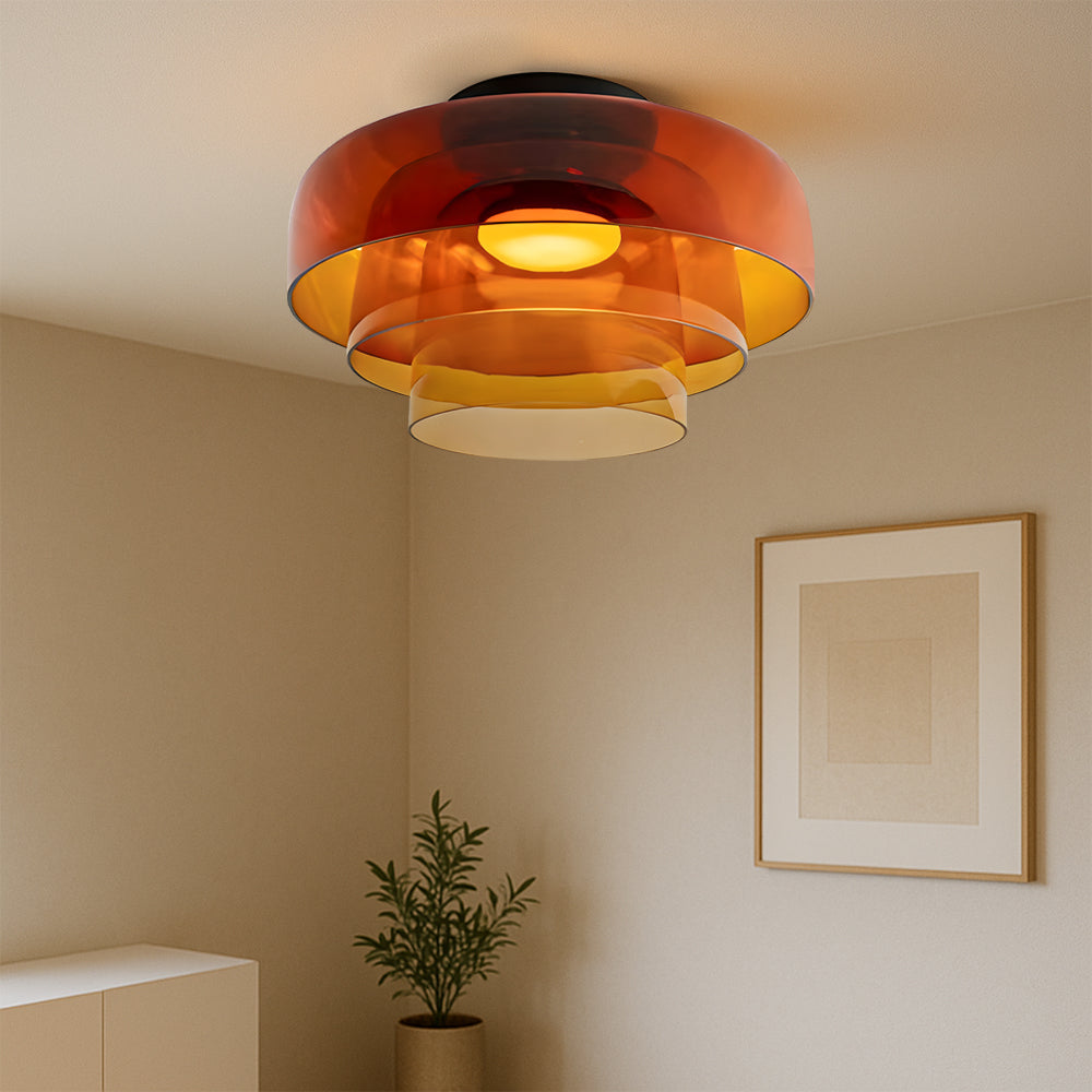 Nordisk Bauhaus-pendel med lagdelt glas