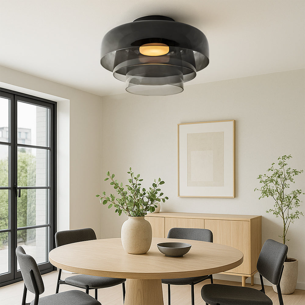 Nordisk Bauhaus-pendel med lagdelt glas