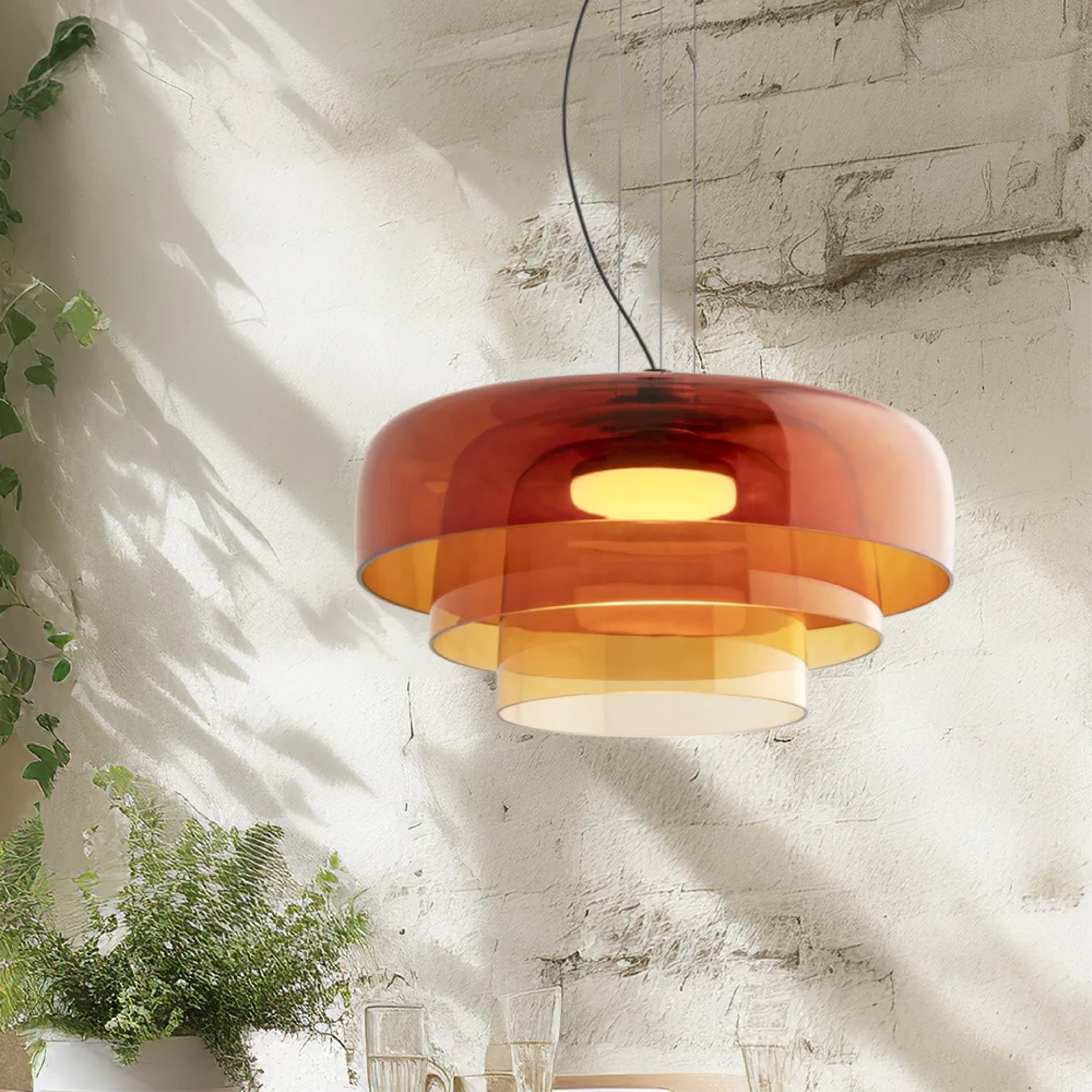 Pendellampe i glas