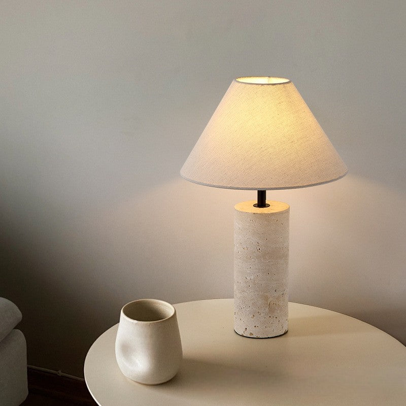 Lorie Marble + Linen Bordlampe