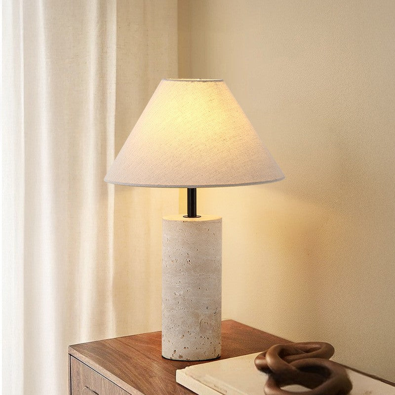 Lorie Marble + Linen Bordlampe