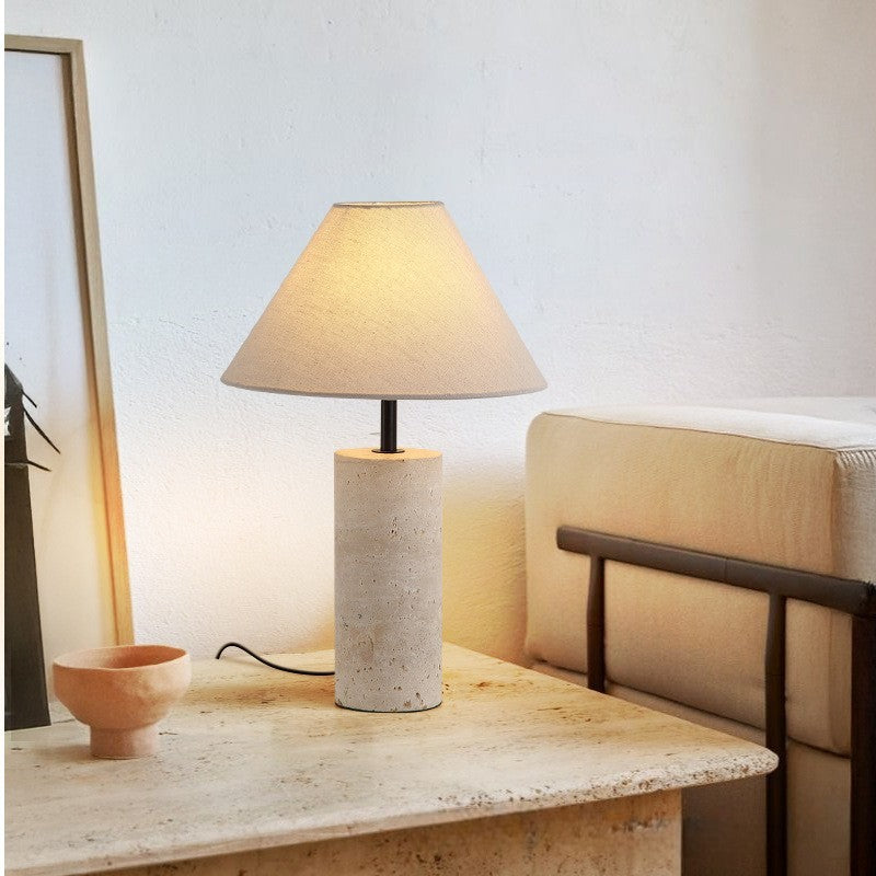 Lorie Marble + Linen Bordlampe
