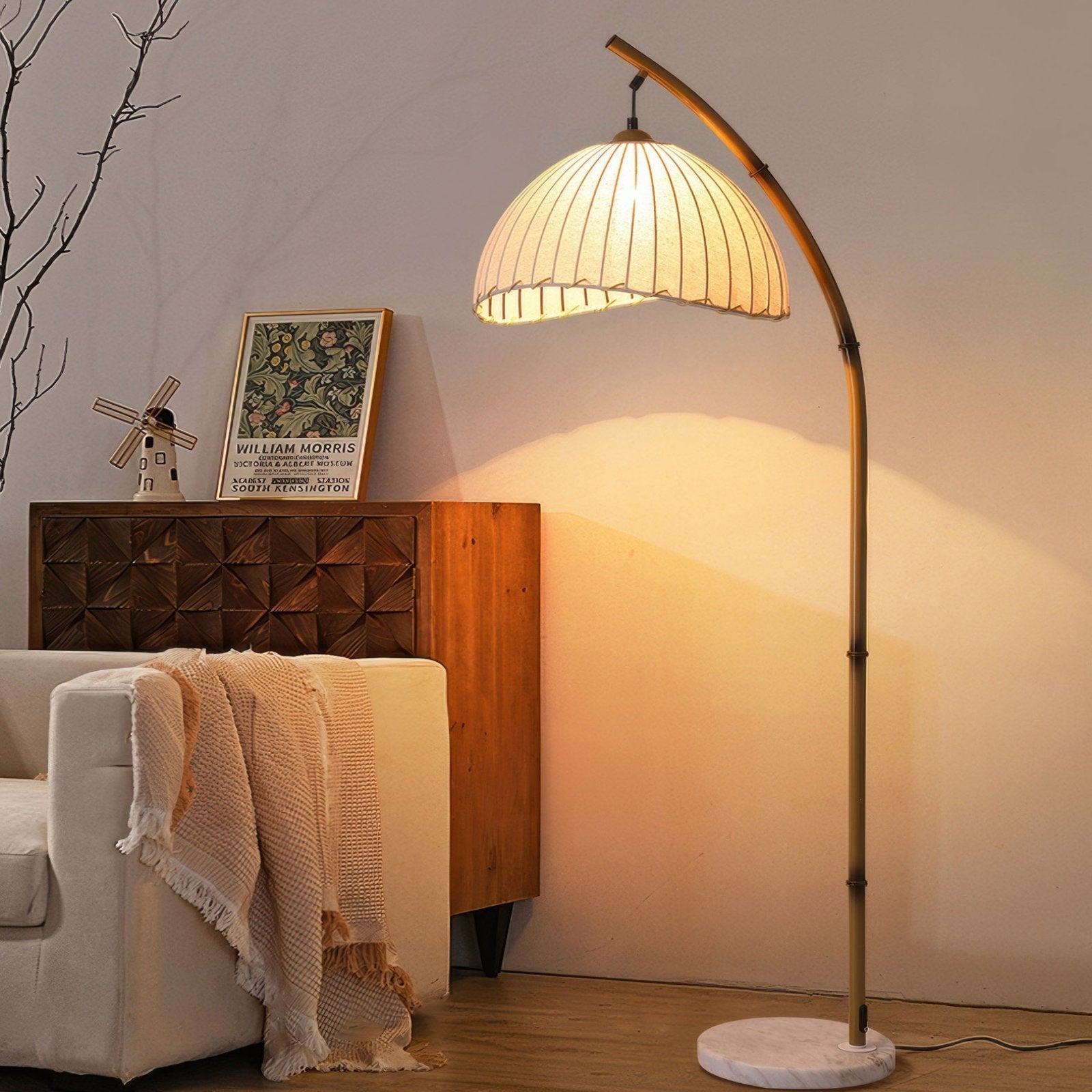 Kulturel bambus-gulvlampe