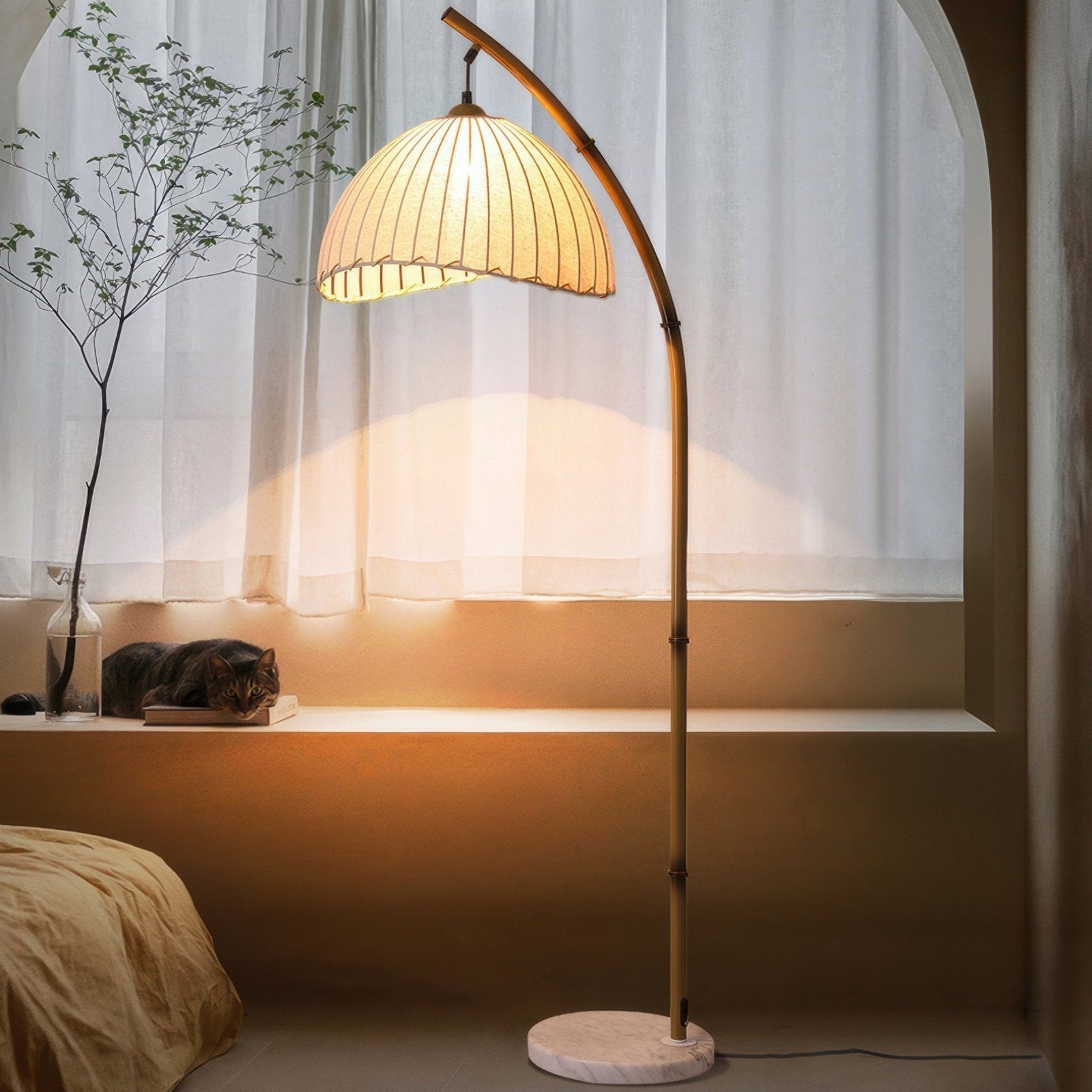 Kulturel bambus-gulvlampe