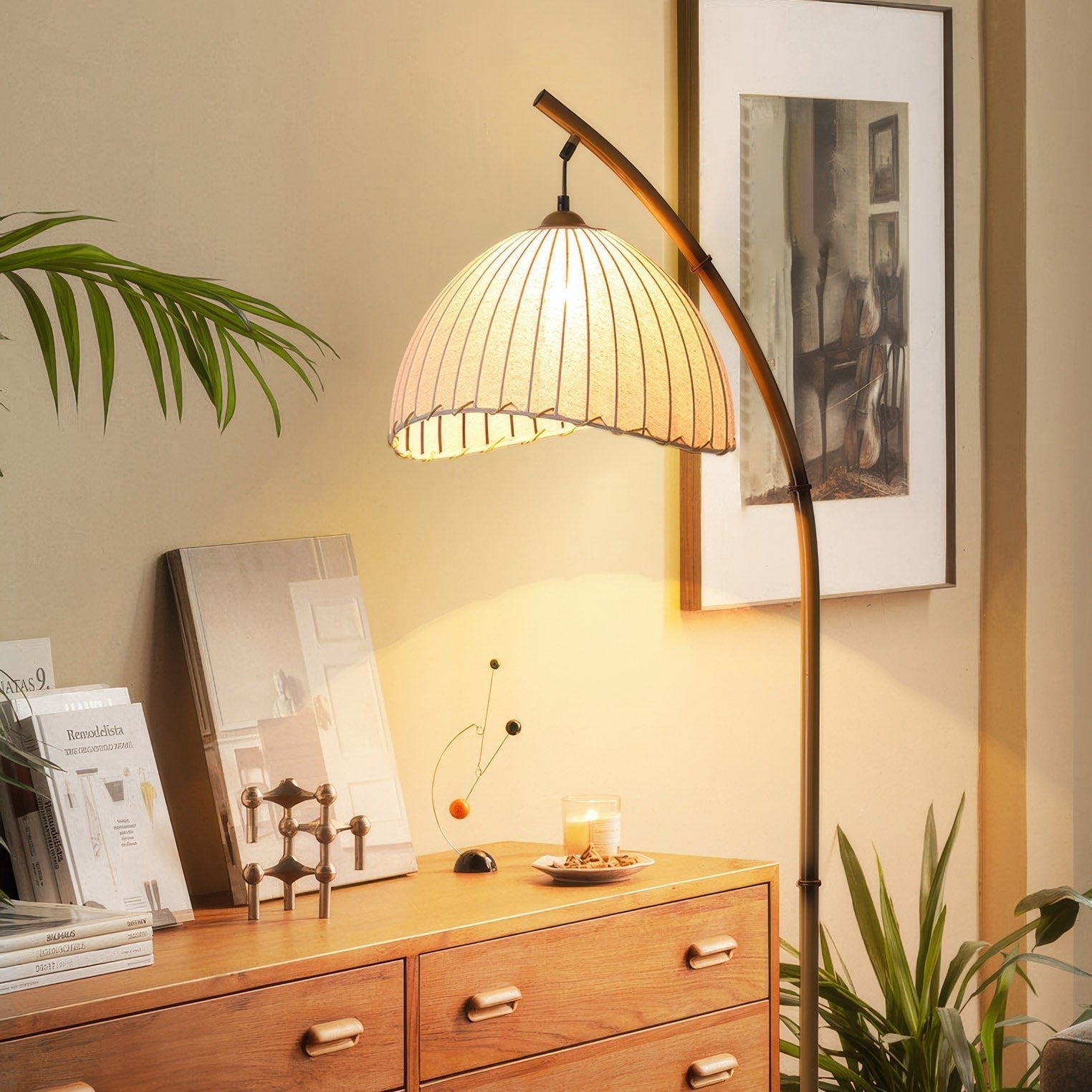 Kulturel bambus-gulvlampe